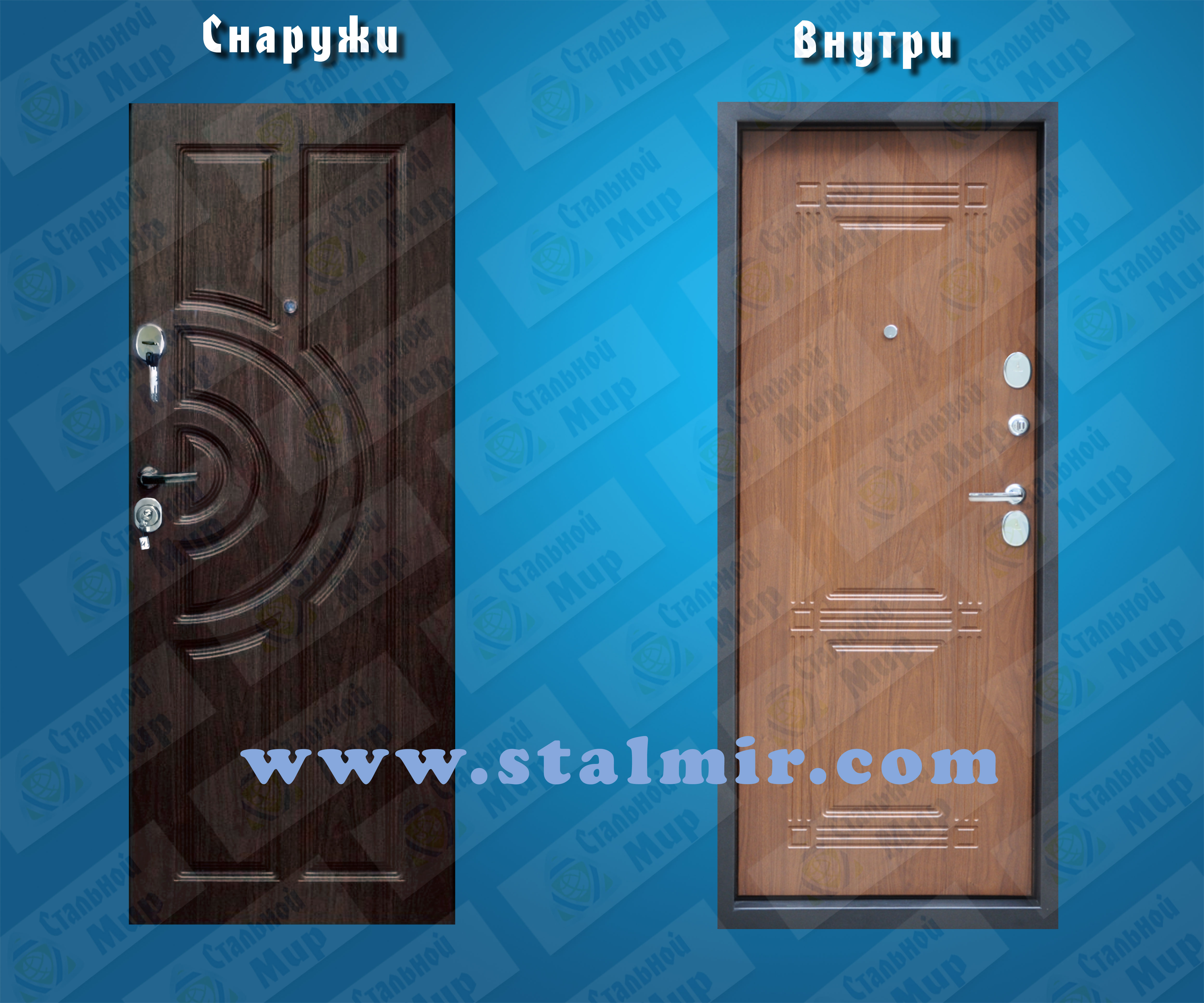 дверь стальная модель Катунь Тик.дерево-Орех рефленый